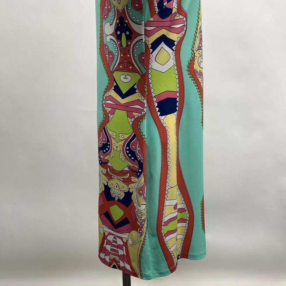 Ivy Lane Women's‎ Shift Dress Medium Mint Green Orange Yellow Pink White Blue